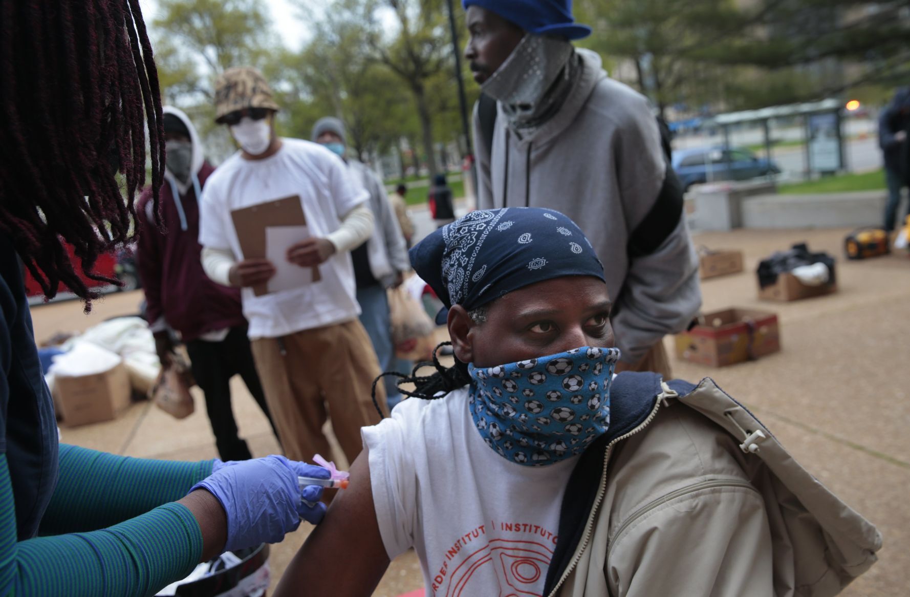 Vaccines brought to downtown homeless